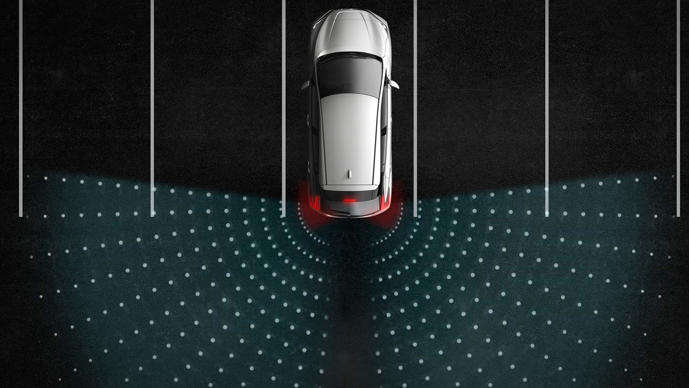 Nissan Leaf - Rear cross traffic alert illustration